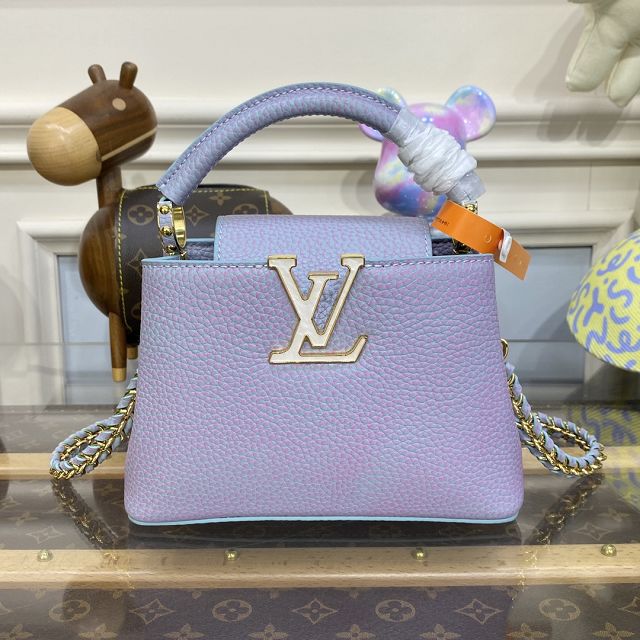 Louis vuitton original calfskin capucines mini handbag M22606 light purple