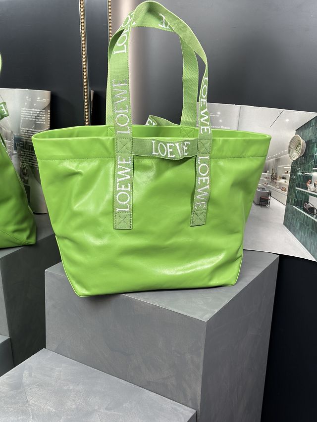 Loewe original calfskin fold shopper bag LW0001 green