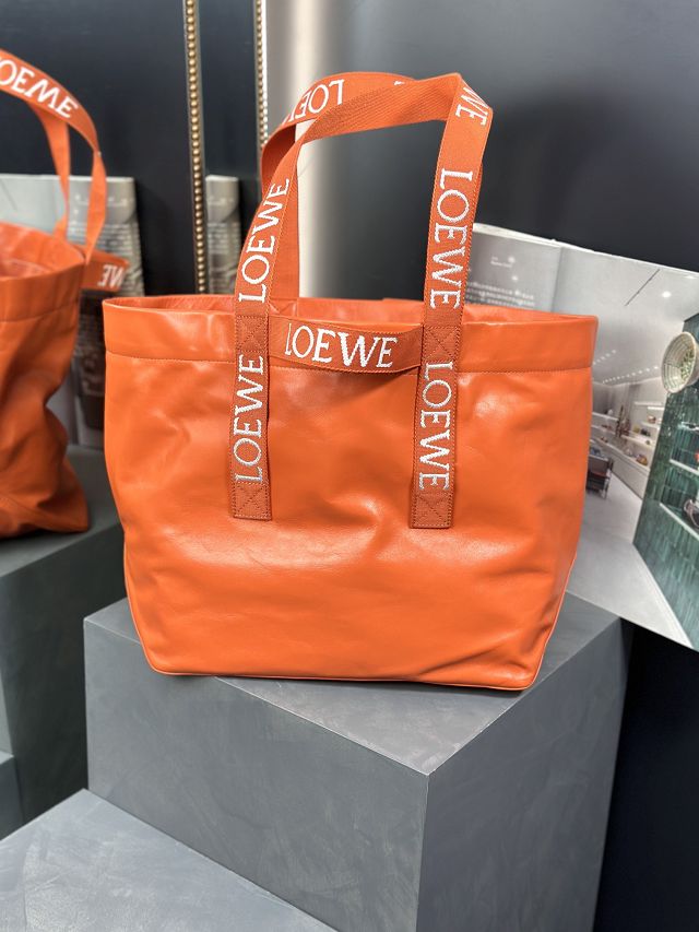 Loewe original calfskin fold shopper bag LW0001 orange