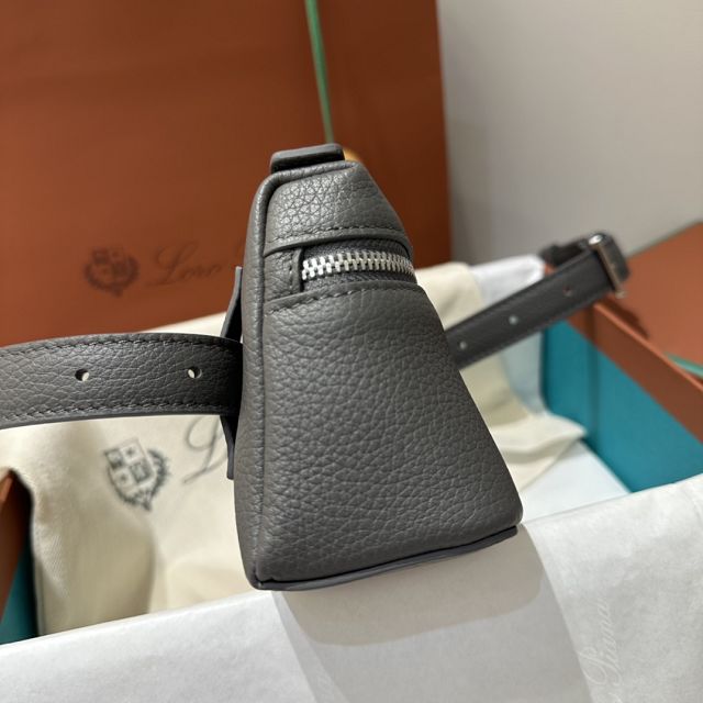 Loro Piana original calfskin extra pocket belt bag FAN4030 dark grey