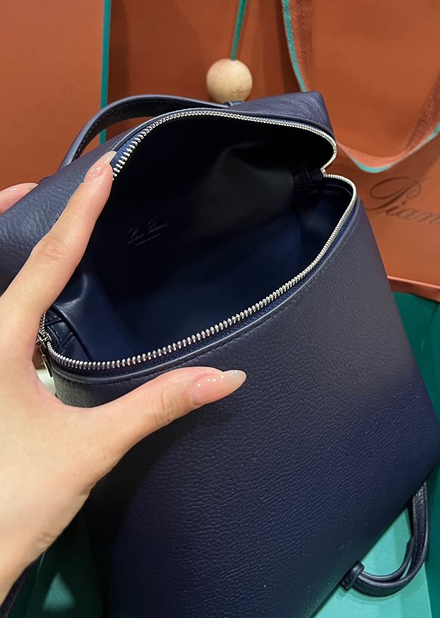 Loro Piana original calfskin extra pocket backpack FAN4041 navy blue