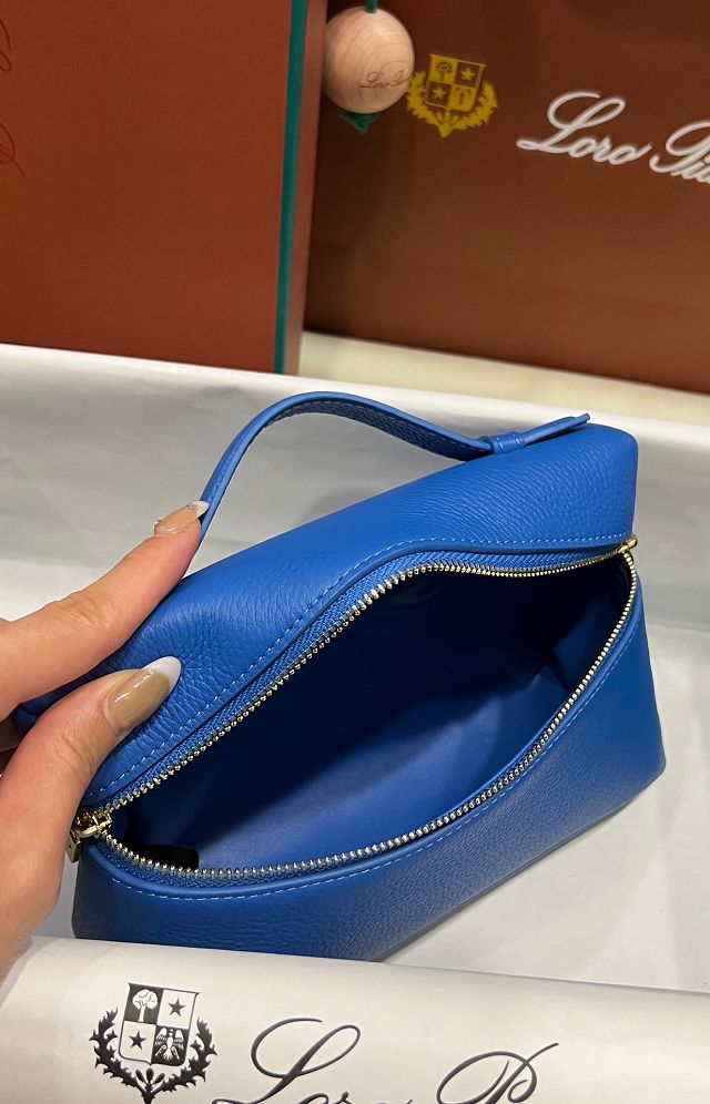 Loro Piana original calfskin extra pocket pouch L19 FAN4045 blue