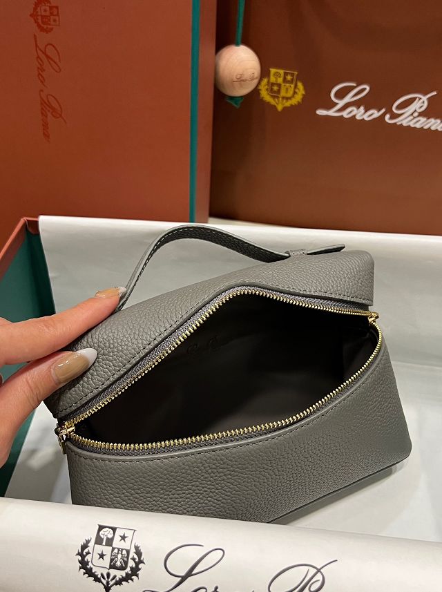 Loro Piana original calfskin extra pocket pouch L19 FAN4045 grey