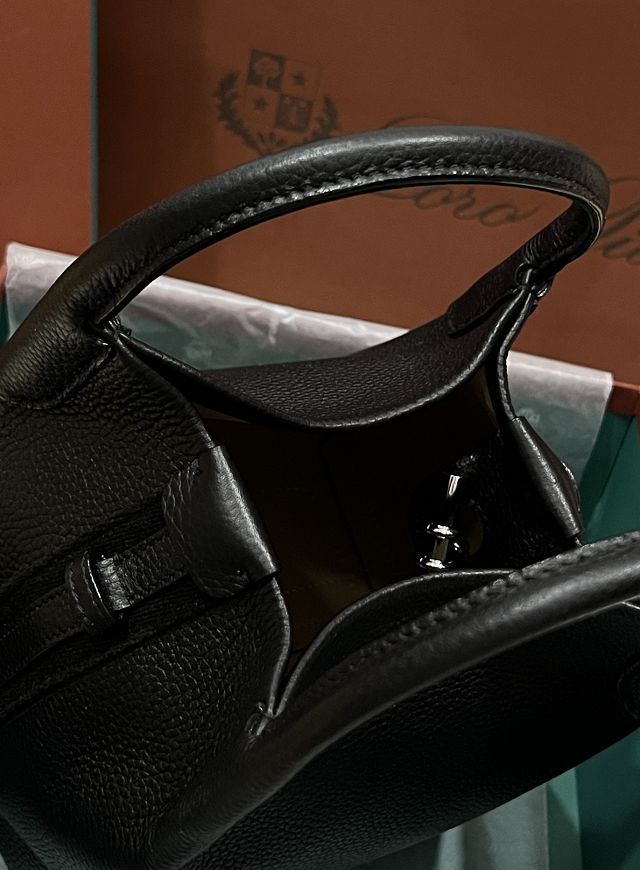 Loro Piana original calfskin mini bale bag FAM7943 black