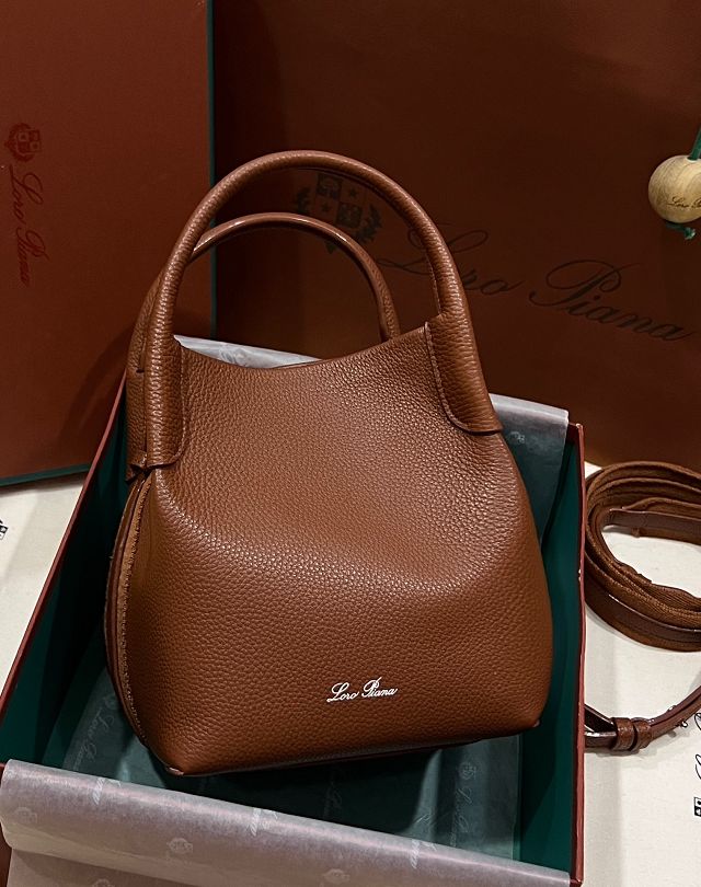 Loro Piana original calfskin mini bale bag FAM7943 brown