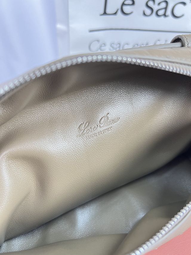 Loro Piana original ostrich leather extra pocket pouch FAN4199 dark grey