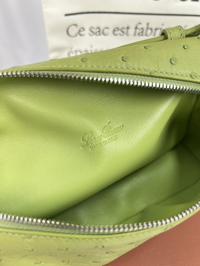 Loro Piana original ostrich leather extra pocket pouch FAN4199 light green