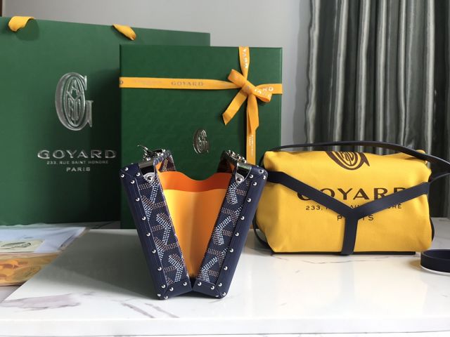 Goyard original canvas minaudiere trunk bag GY0039 navy blue