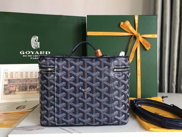 Goyard original canvas muse vanity case GY0052 navy blue