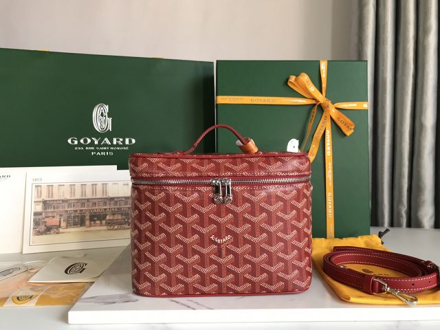 Goyard original canvas muse vanity case GY0052 red