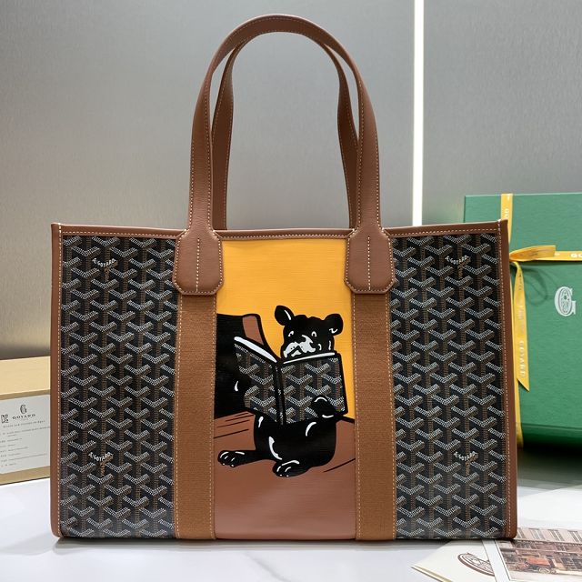 Goyard original canvas villette shopping tote bag GY0026 black&brown