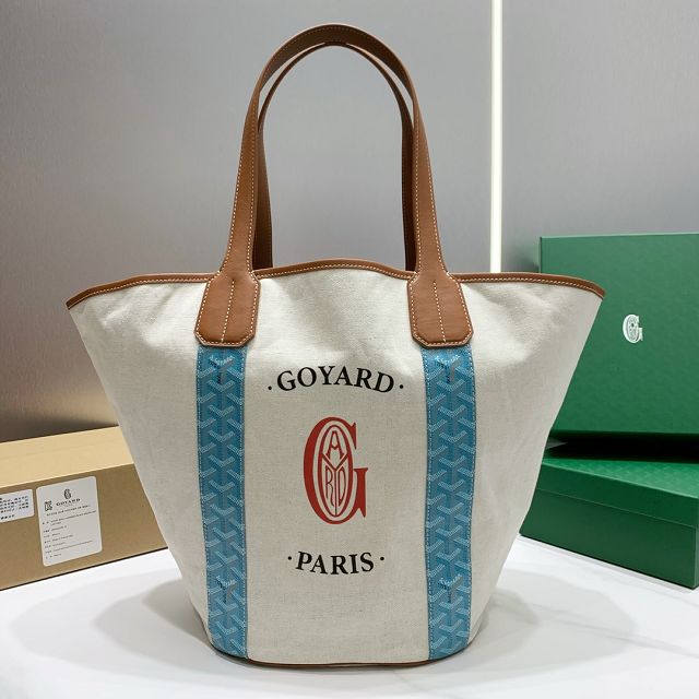 Goyard original cotton belharra tote bag GY0056 blue
