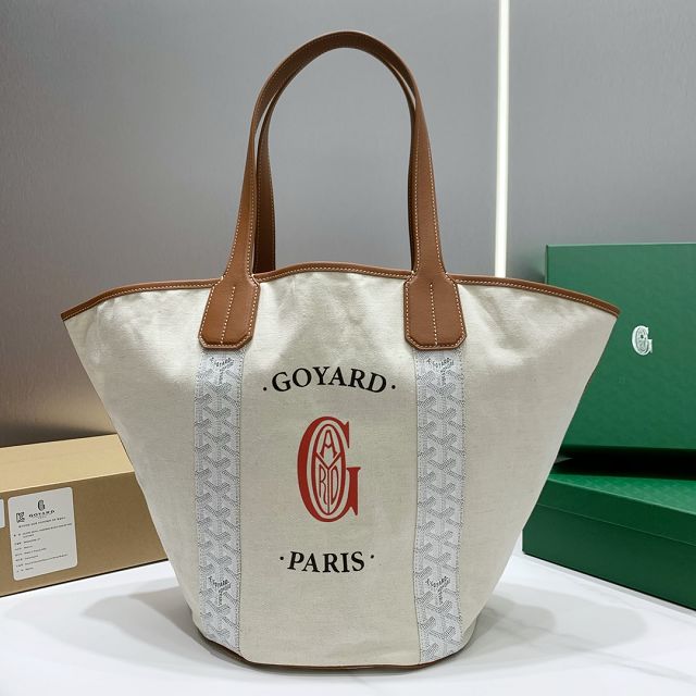 Goyard original cotton belharra tote bag GY0056 white