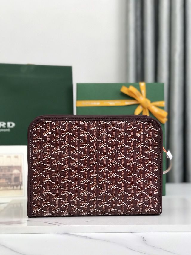 Goyard original canvas clutch GY0008 burgundy