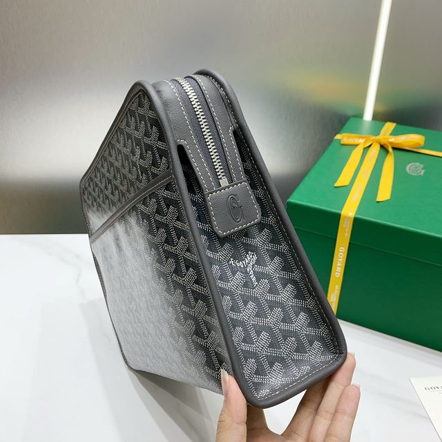 Goyard original canvas large clutch GY0063 grey