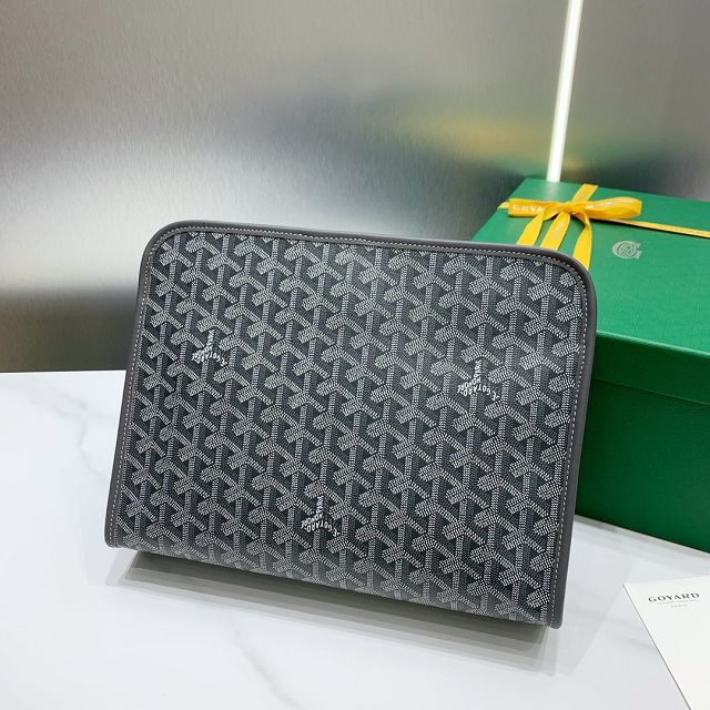 Goyard original canvas large clutch GY0063 grey