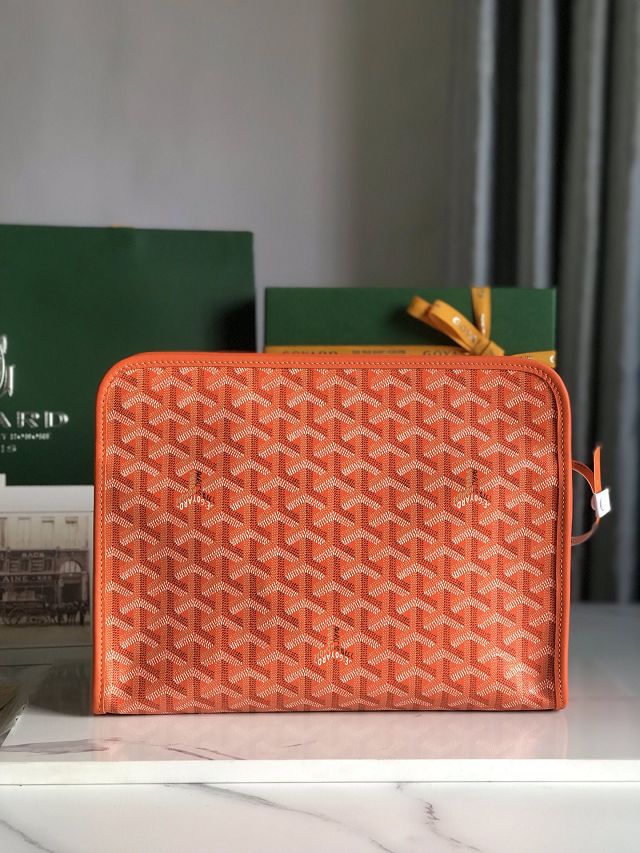 Goyard original canvas large clutch GY0063 orange