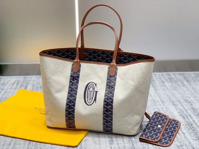 Goyard original cotton saint louis PM bag GY0064 navy blue