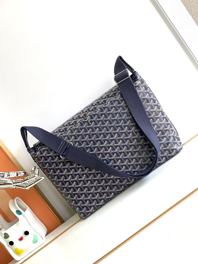 Goyard original canvas capetien messenger bag GY0067 navy blue