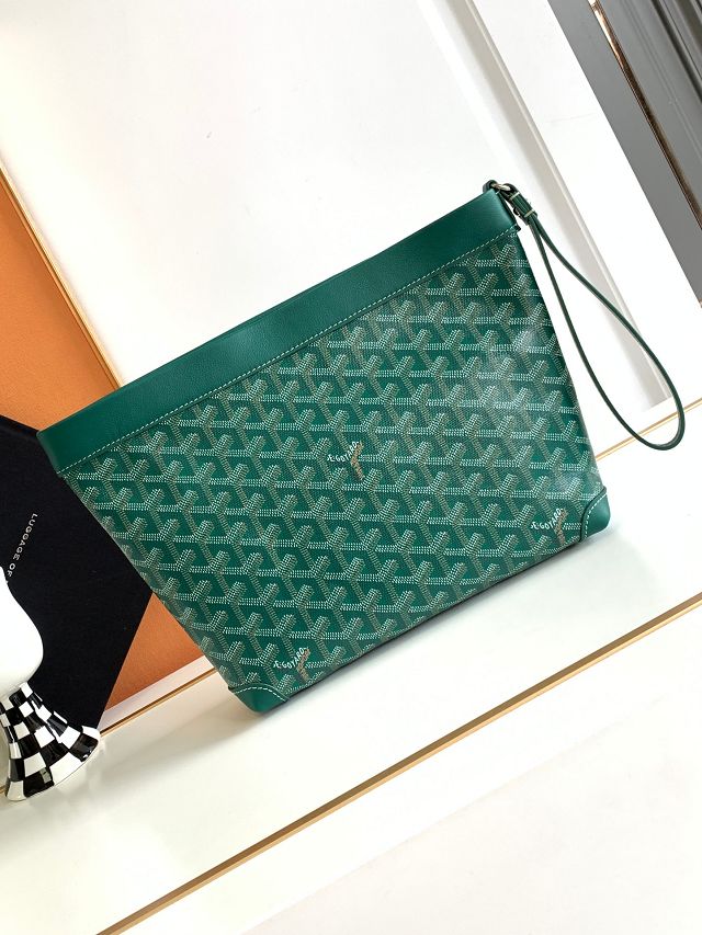 Goyard original canvas conti pouch GY0066 green