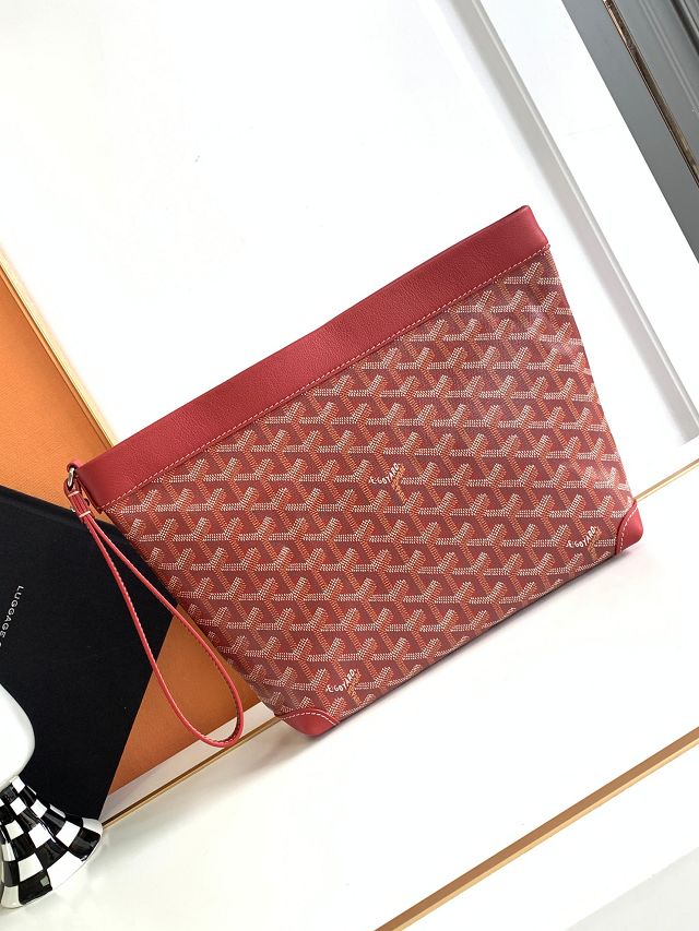 Goyard original canvas conti pouch GY0066 red