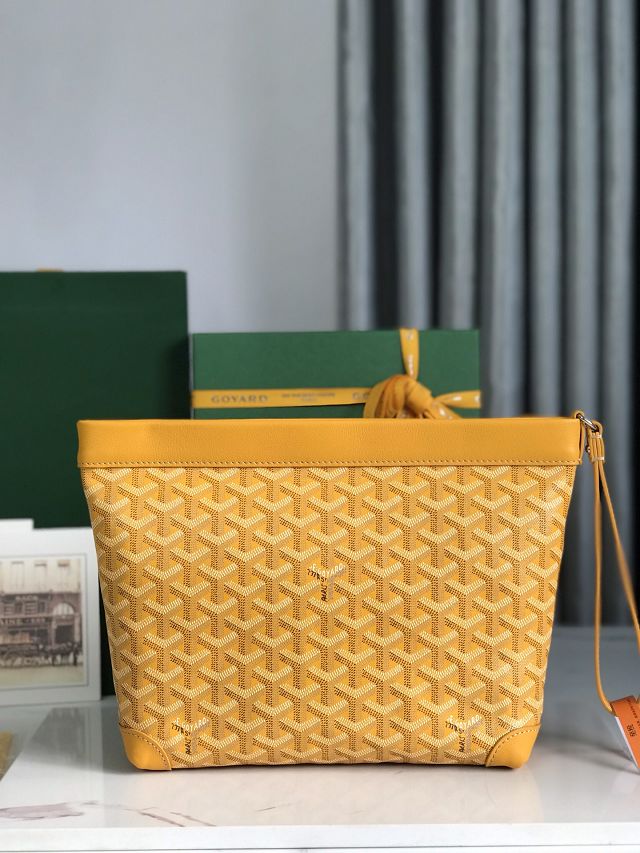 Goyard original canvas conti pouch GY0066 yellow