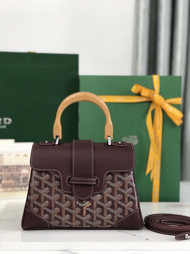 Goyard original canvas saigon souple mini bag GY0007 burgundy