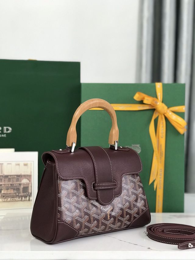 Goyard original canvas saigon souple mini bag GY0007 burgundy