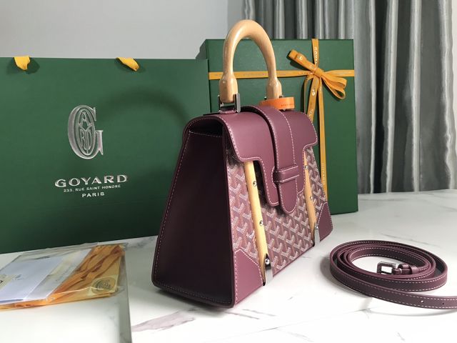 Goyard original canvas saigon structure PM bag GY0075 burgundy