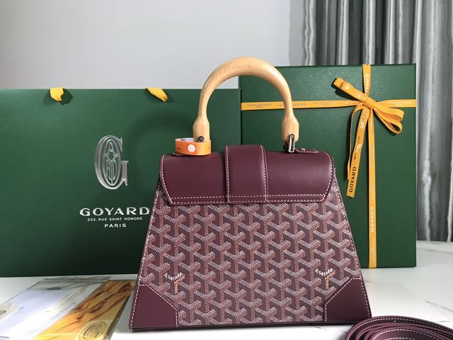 Goyard original canvas saigon structure PM bag GY0075 burgundy