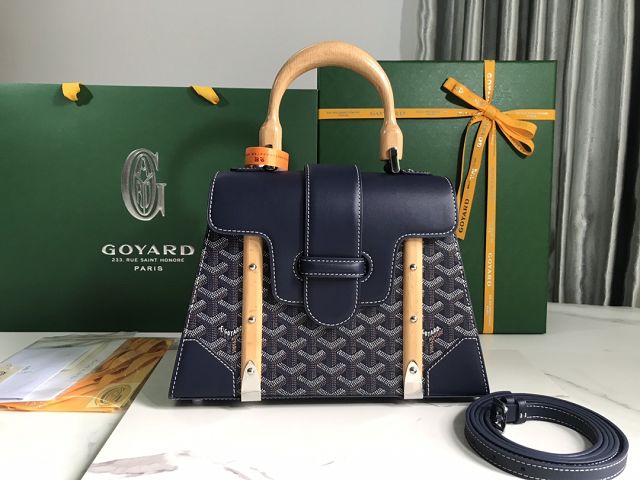 Goyard original canvas saigon structure PM bag GY0075 navy blue