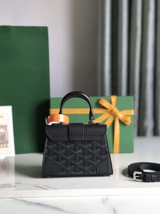 Goyard original canvas saigon structure nano bag GY0074 black