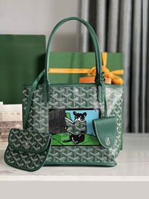 Goyard original calfskin&canvas reversible anjou mini bag GY0084 green