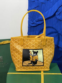 Goyard original calfskin&canvas reversible anjou mini bag GY0084 yellow
