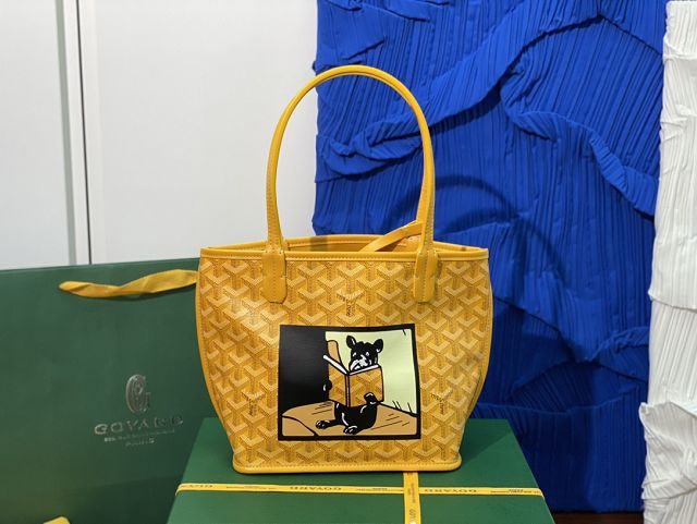 Goyard original calfskin&canvas reversible anjou mini bag GY0084 yellow