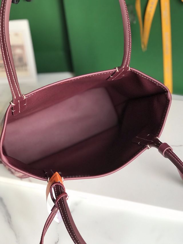 Goyard original calfskin&canvas reversible anjou mini bag GY0086 burgundy