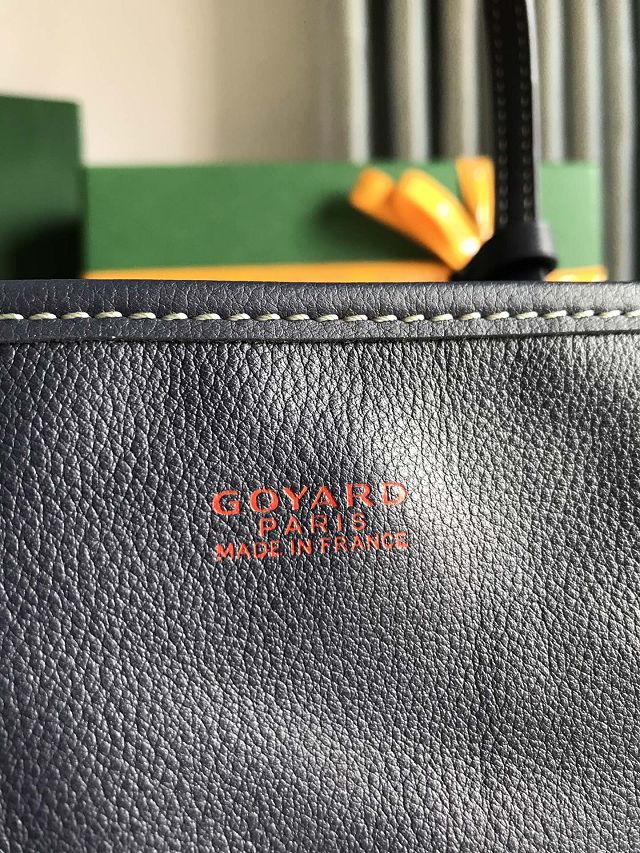 Goyard original calfskin&canvas reversible anjou mini bag GY0086 navy blue