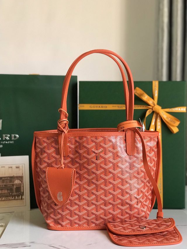 Goyard original calfskin&canvas reversible anjou mini bag GY0086 orange