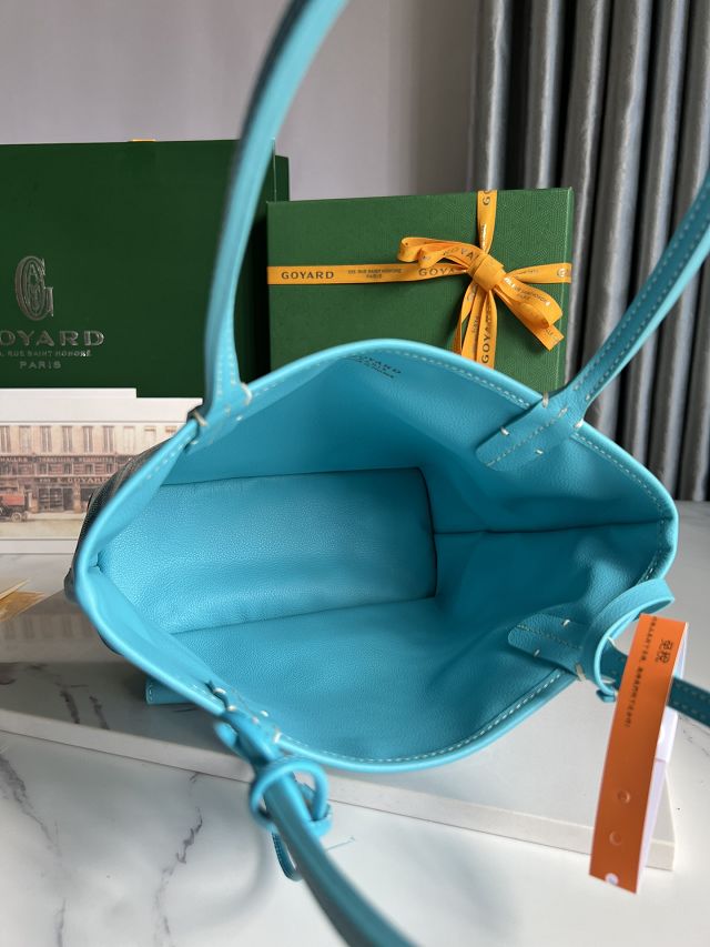 Goyard original calfskin&canvas reversible anjou mini bag GY0086 sky blue