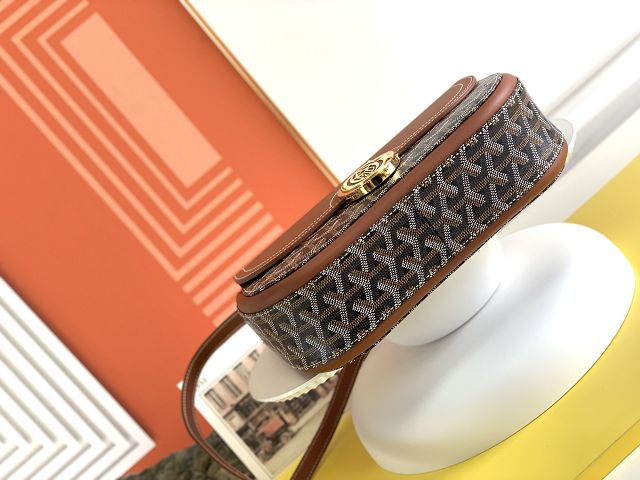 Goyard original calfskin&canvas saint honore 233 bag GY0077 black&brown