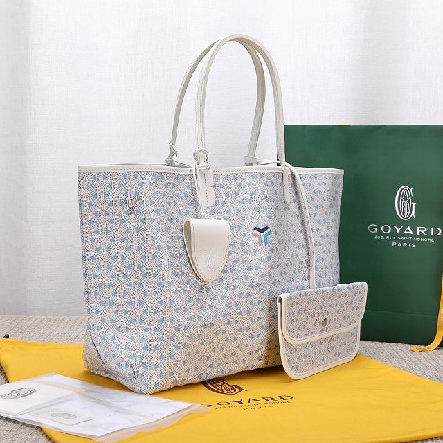 Goyard original canvas saint louis PM bag GY0078 white&blue