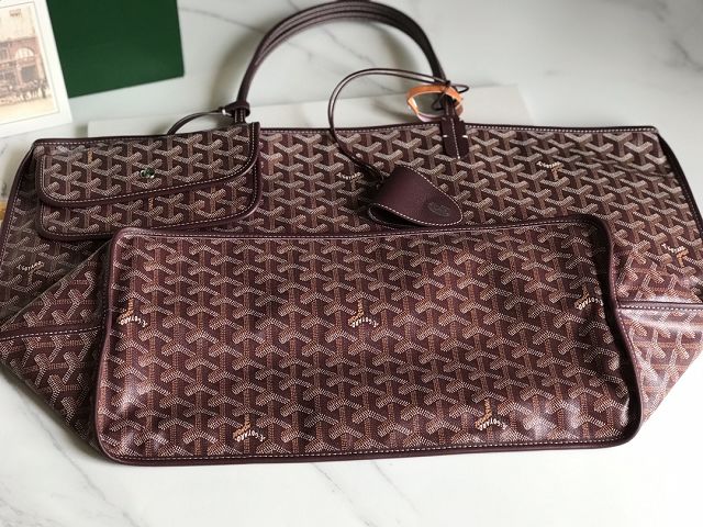 Goyard original calfskin&canvas reversible anjou GM bag GY0088 burgundy