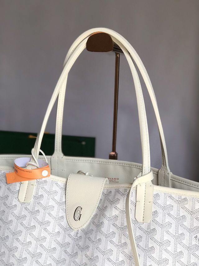 Goyard original calfskin&canvas reversible anjou GM bag GY0088 white	