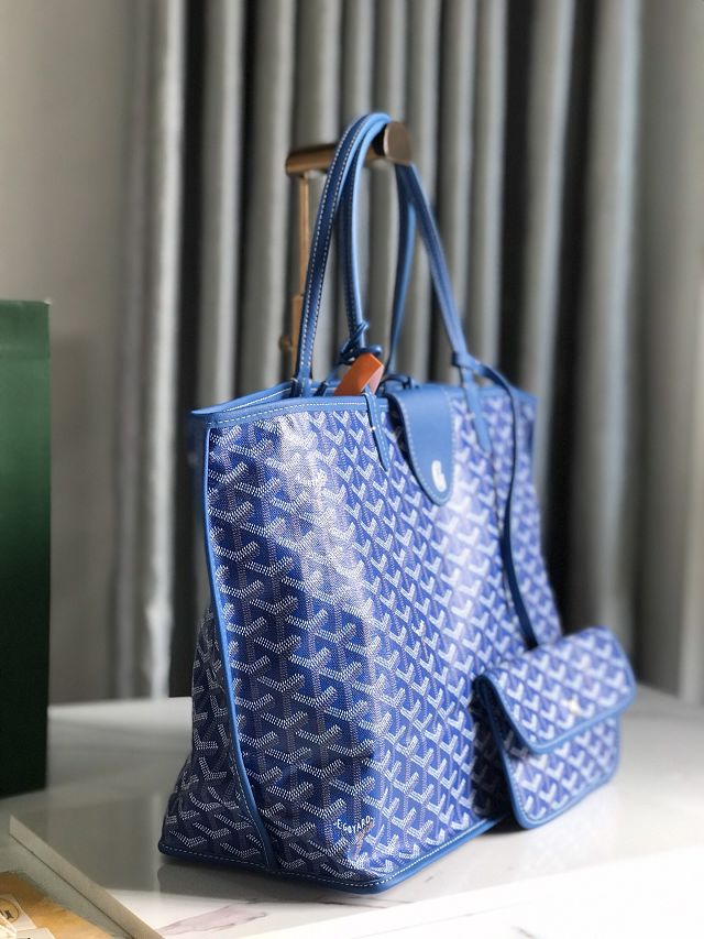 Goyard original calfskin&canvas reversible anjou PM bag GY0087 blue