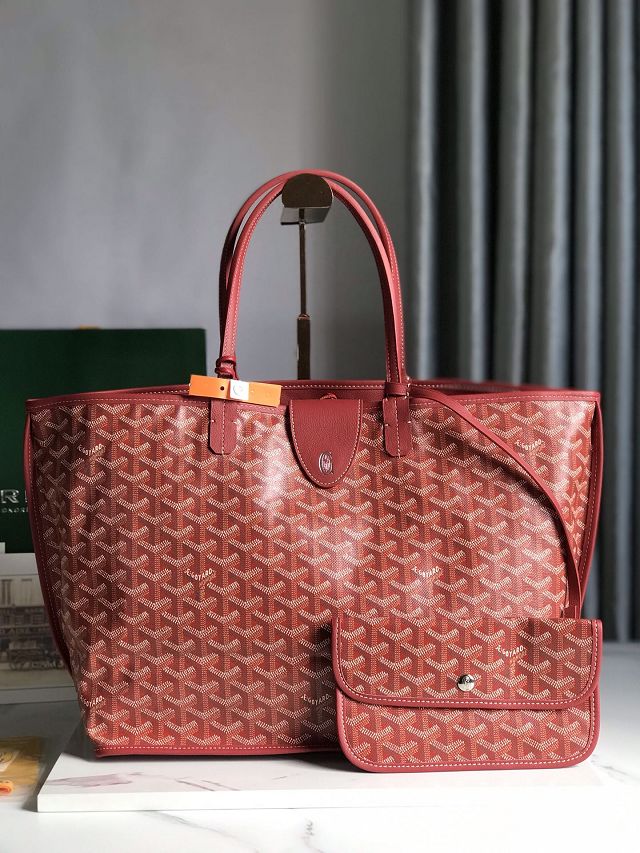 Goyard original calfskin&canvas reversible anjou GM bag GY0088 red