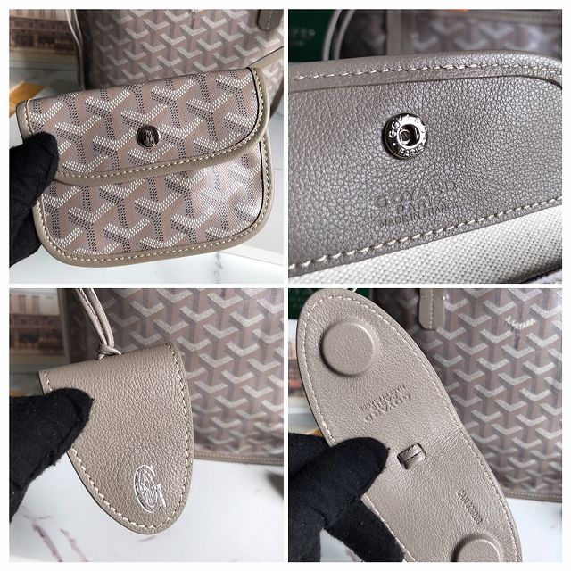 Goyard original calfskin&canvas reversible anjou mini bag GY0086 grey