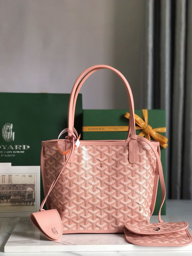 Goyard original calfskin&canvas reversible anjou mini bag GY0086 pink