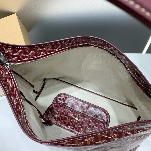 Goyard original canvas boheme hobo bag GY0094 burgundy