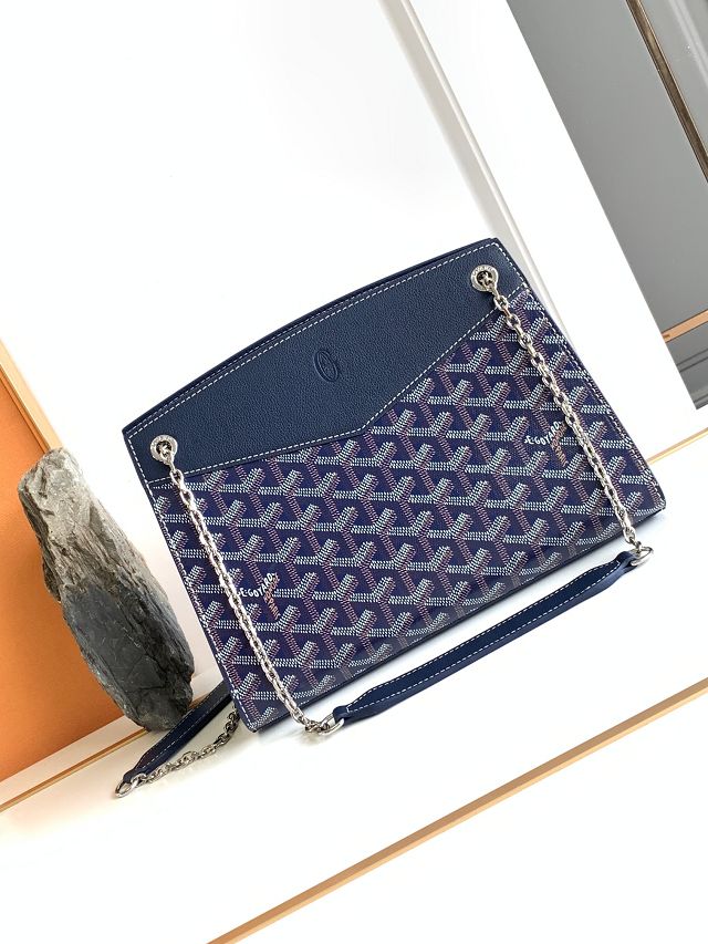 Goyard original canvas rouette structure PM bag GY0092 navy blue