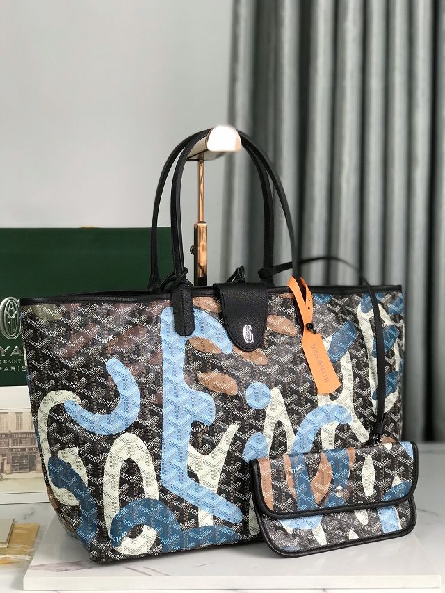 Goyard original canvas saint louis PM bag GY0089 black&blue